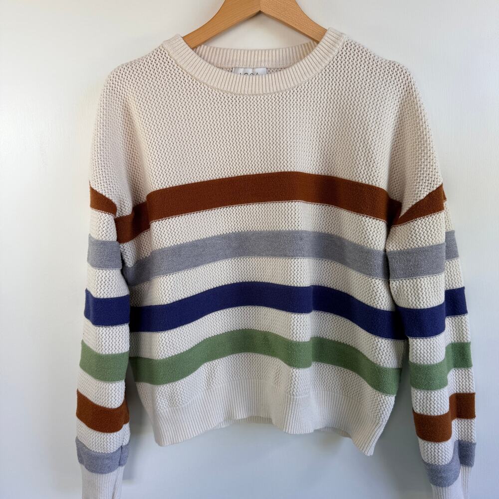 ACOA Multicolor Striped Knit Crewneck Sweater Small